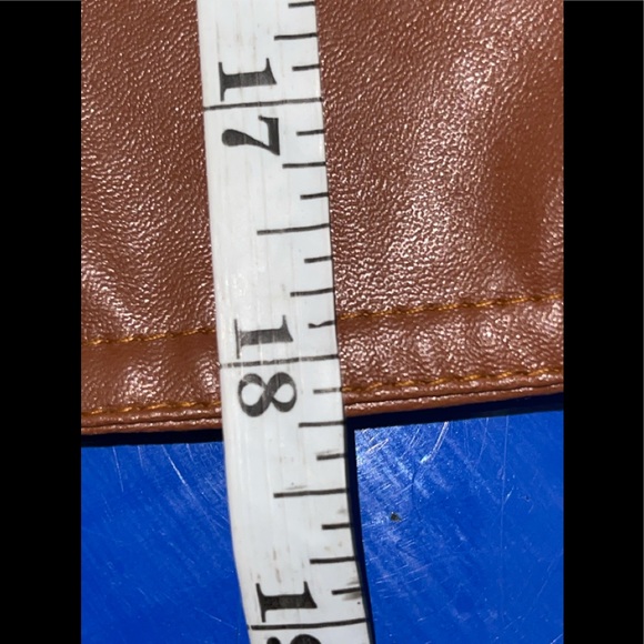 Faux Leather Cropped Jacket in Brown - Picture 6 of 7